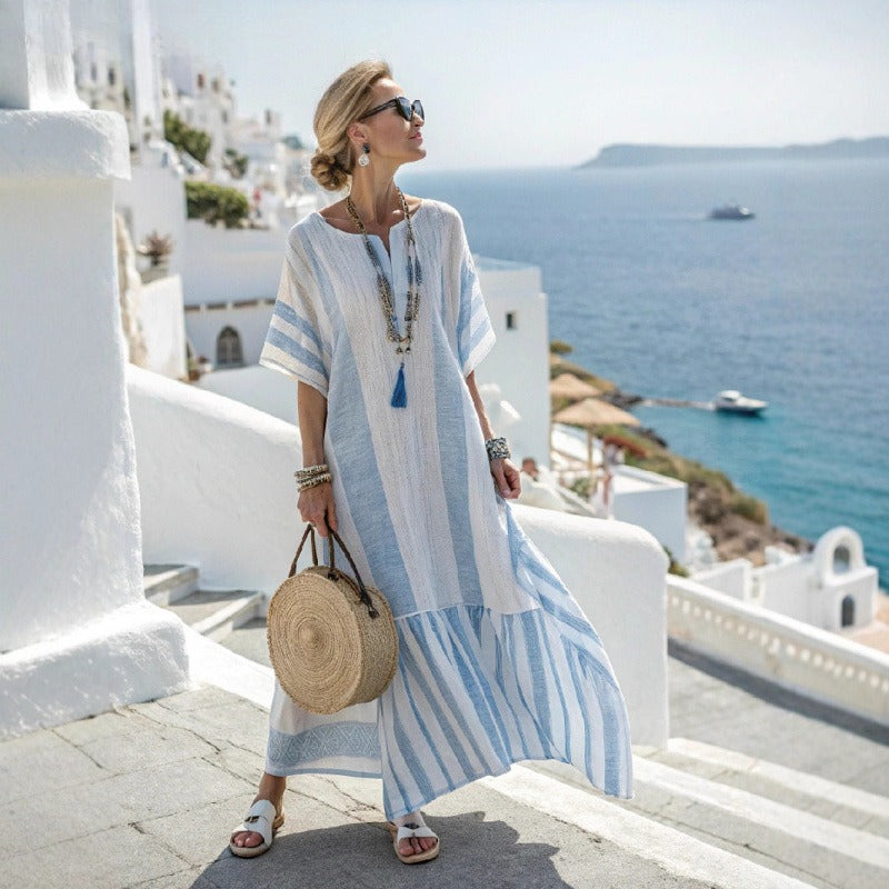 Printed Kaftan Maxi Dress(MS419)