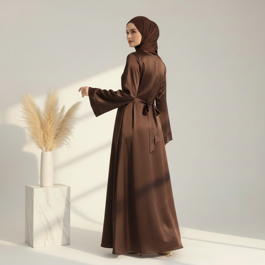 Archive Piece Satin Maxi Abaya with Belt - MP0 (Size S Only)