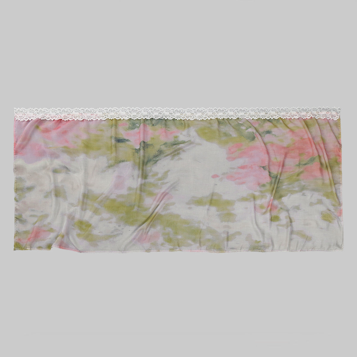 Lace Trim Print Hijab Shawl(MH224)