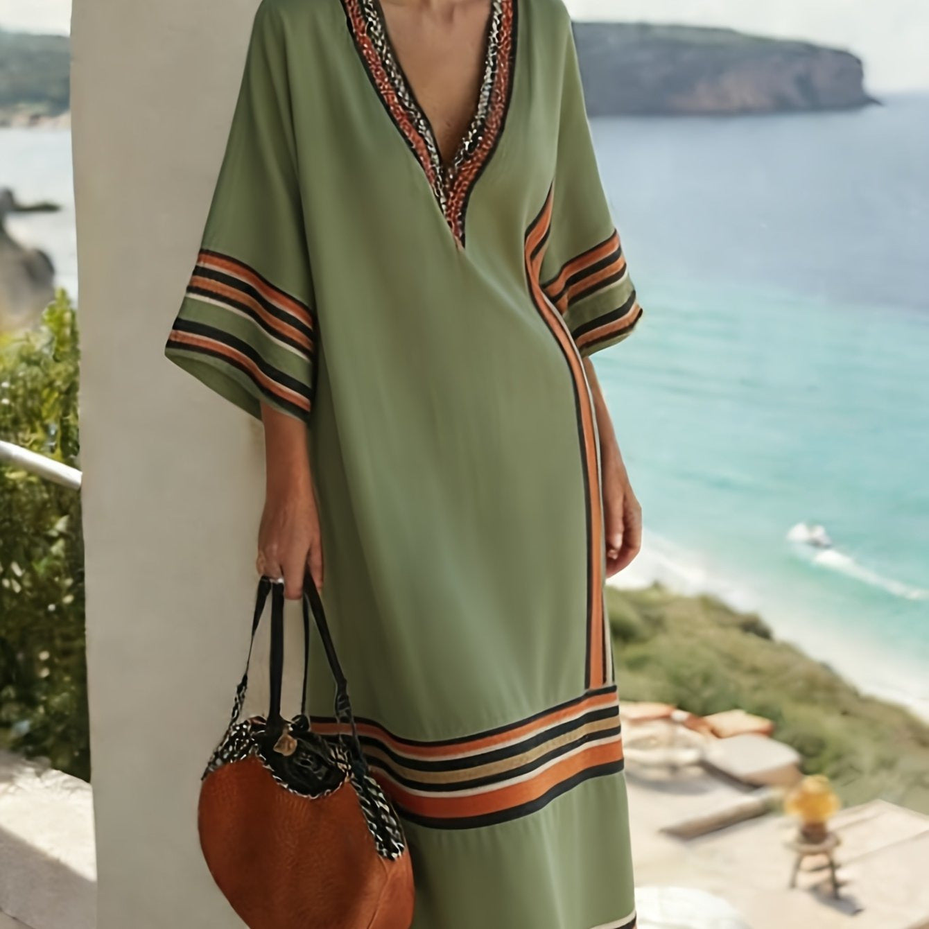 Printed Kaftan Maxi Dress(MS419)