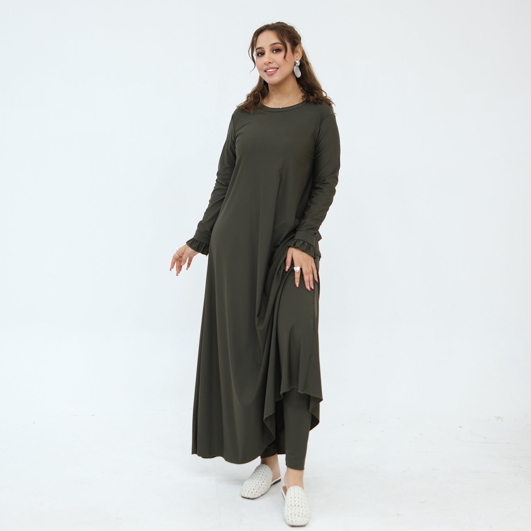 Women's Islamic swimwear set in relaxed loose-belt styling