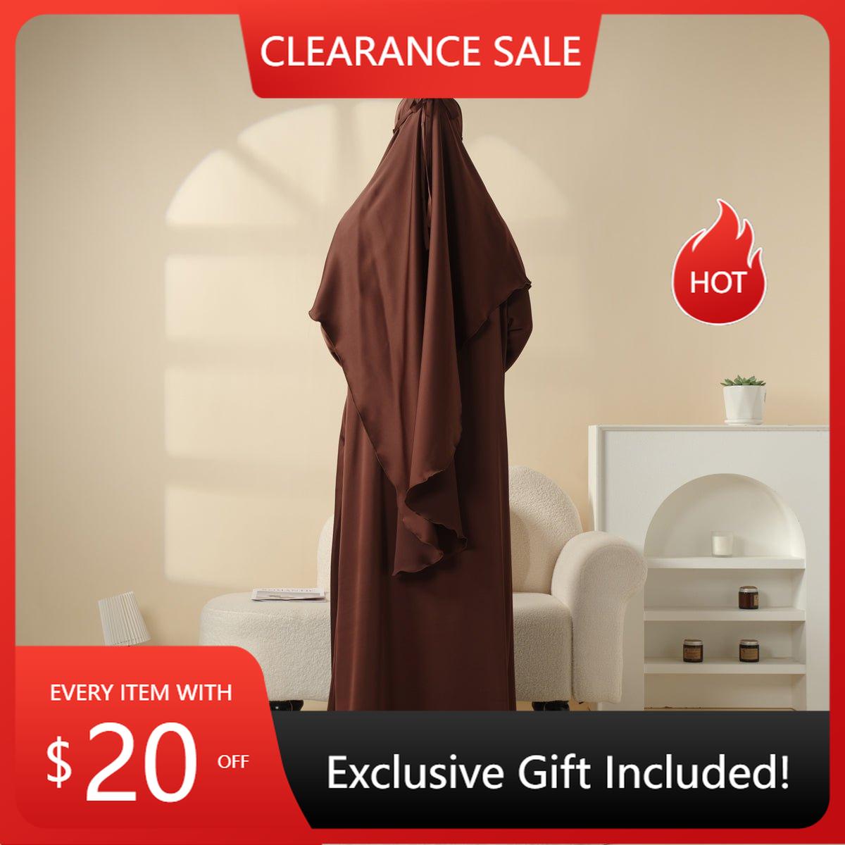 Abaya With Niqab and Khimar | Satin Niqab Khimar and Abaya (MK016) - Mariam's Collection