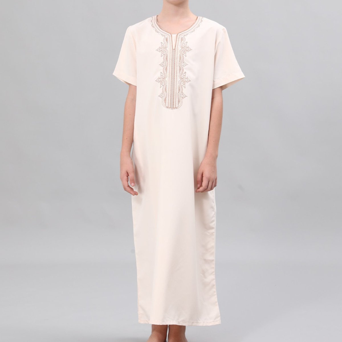 Boys' Embroidered Thobe with Pockets – Kids' Thobe