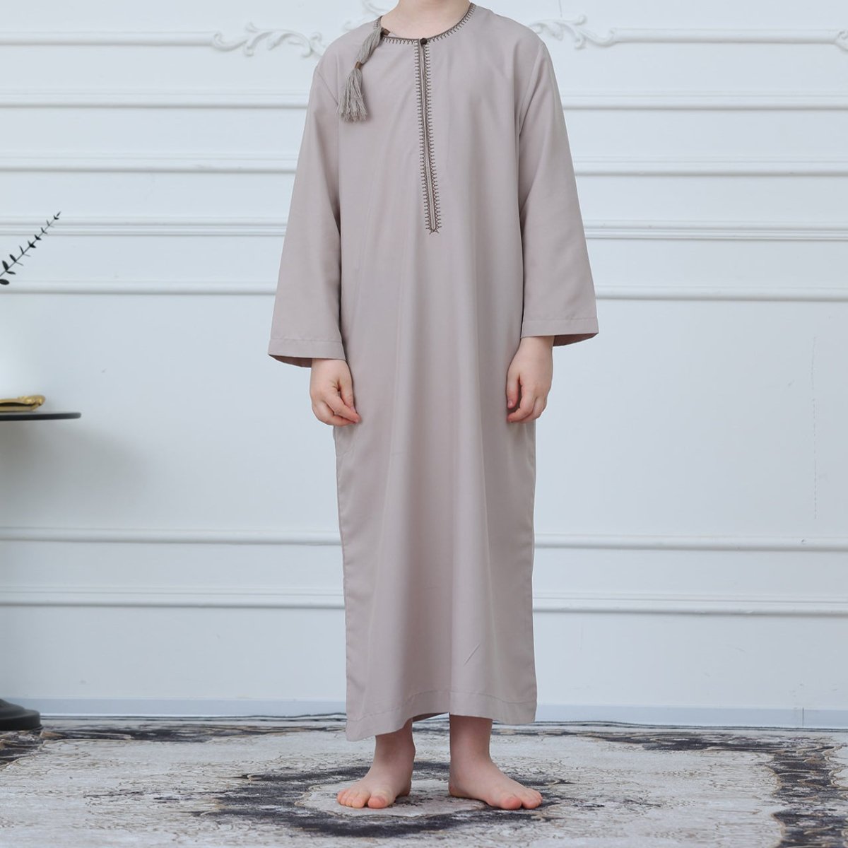 Boys Embroidered Thobe with Tassel Detail(MKB016) - Mariam's Collection