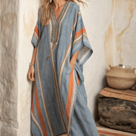 Printed Kaftan Maxi Dress(MS419)