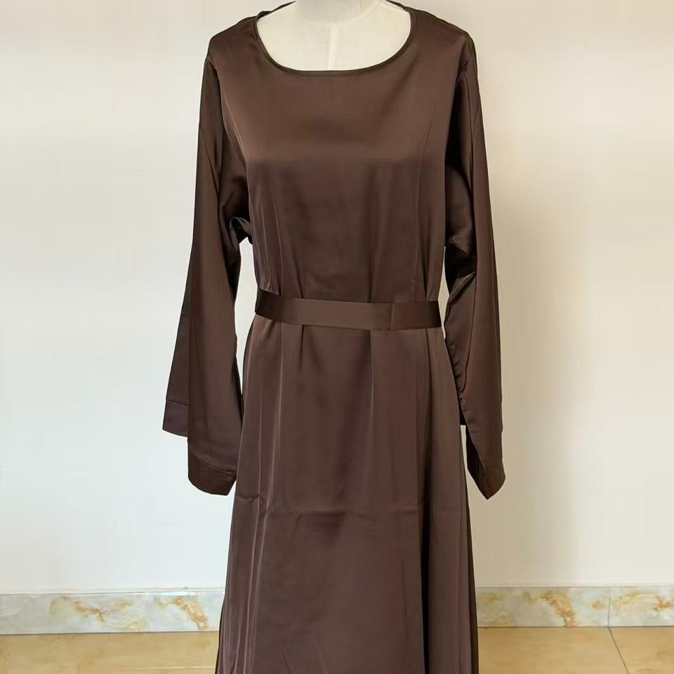 Archive Piece Satin Maxi Abaya with Belt - MP0 (Size S Only)
