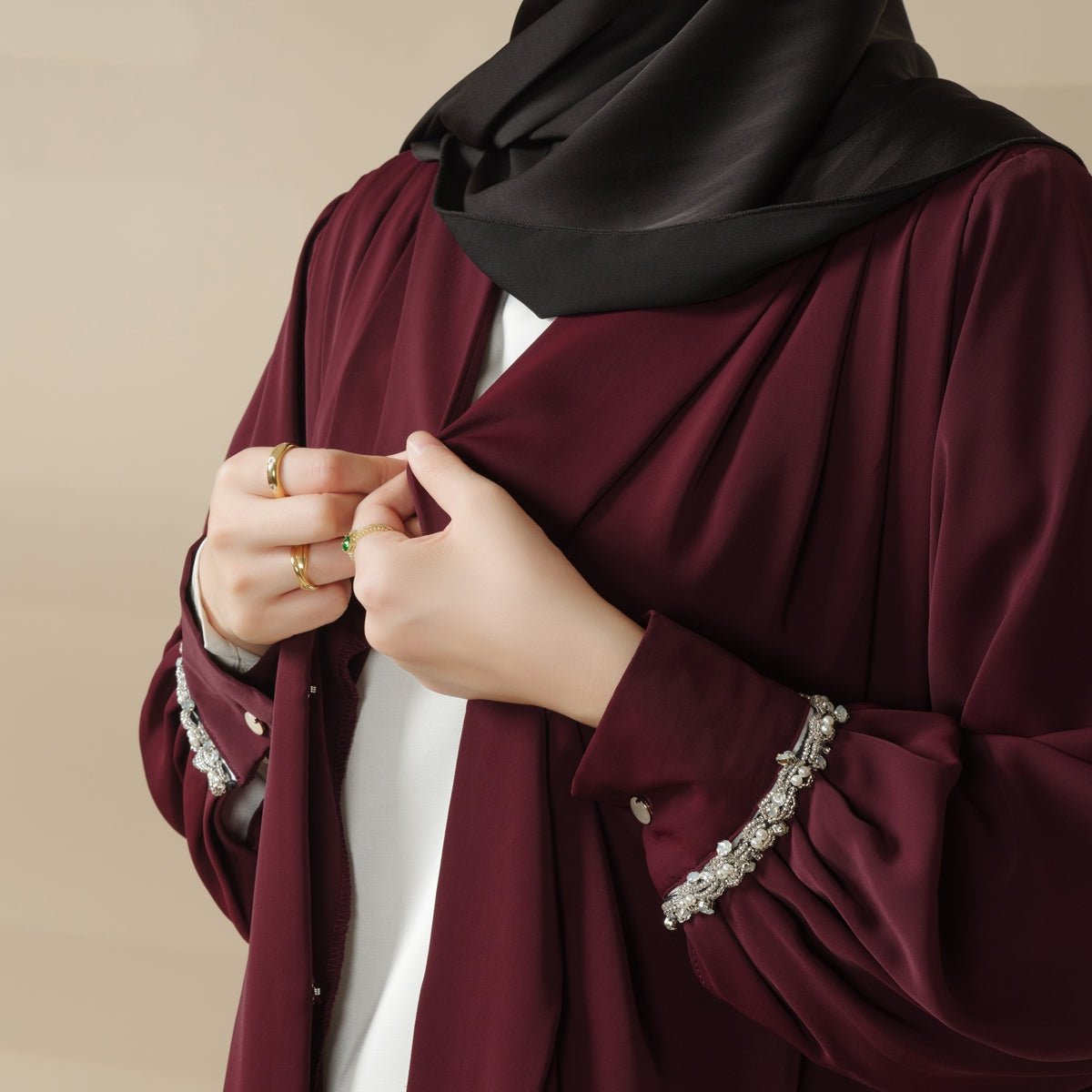 Cardigan Abaya, Western Style Abaya (MOA061) - Mariam's Collection