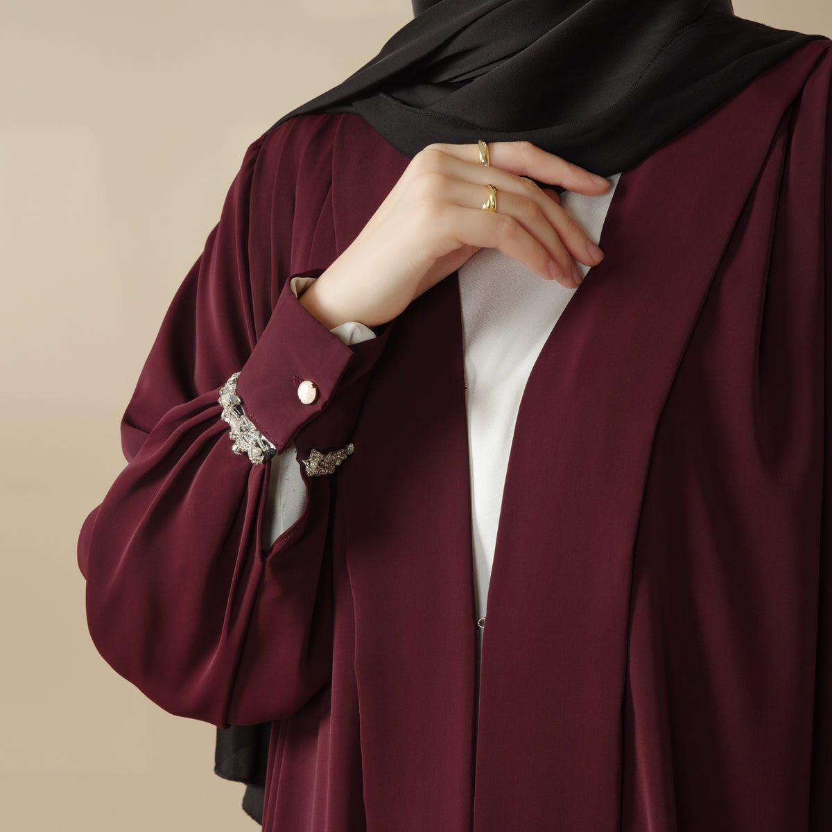 Cardigan Abaya, Western Style Abaya (MOA061) - Mariam's Collection