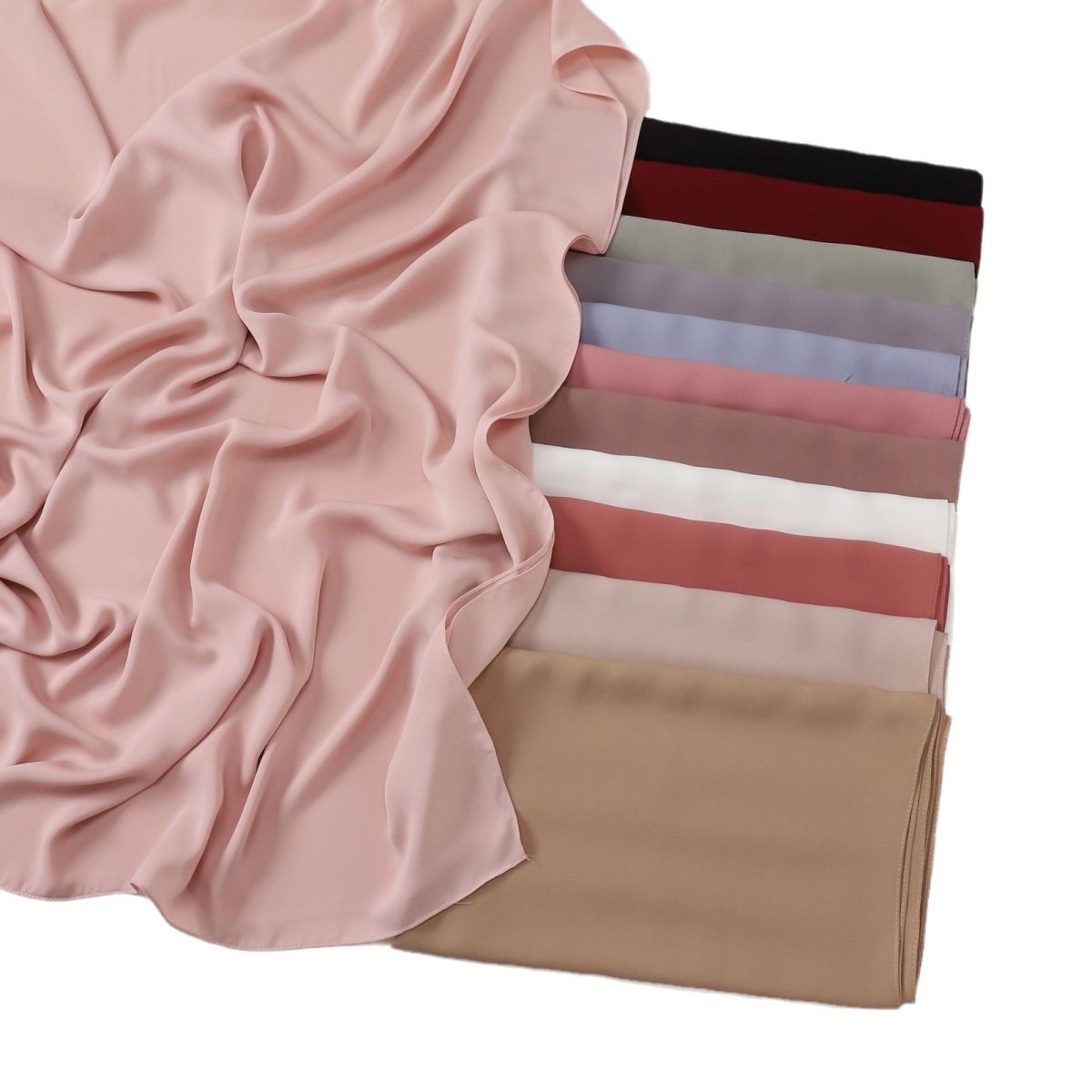 Crinkle - Resistant Long Hijab Silk - Like Hijab (MH154) - Mariam's Collection