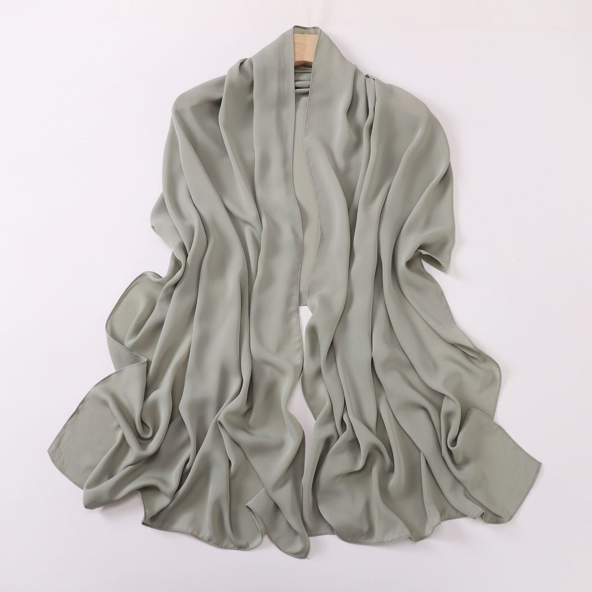 Crinkle - Resistant Long Hijab Silk - Like Hijab (MH154) - Mariam's Collection