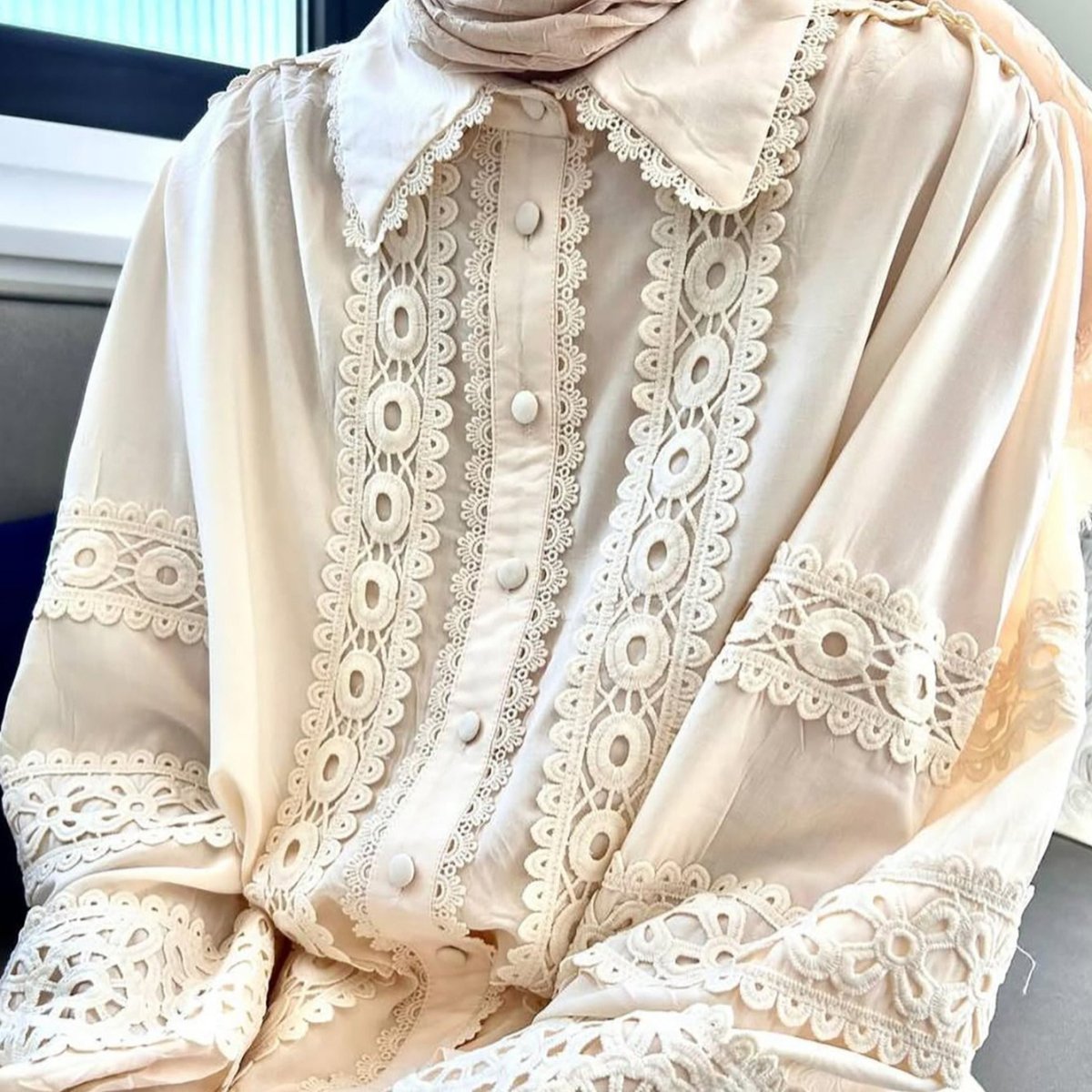 Cutwork lace and tiered skirt set suitable for occasions and celebrations