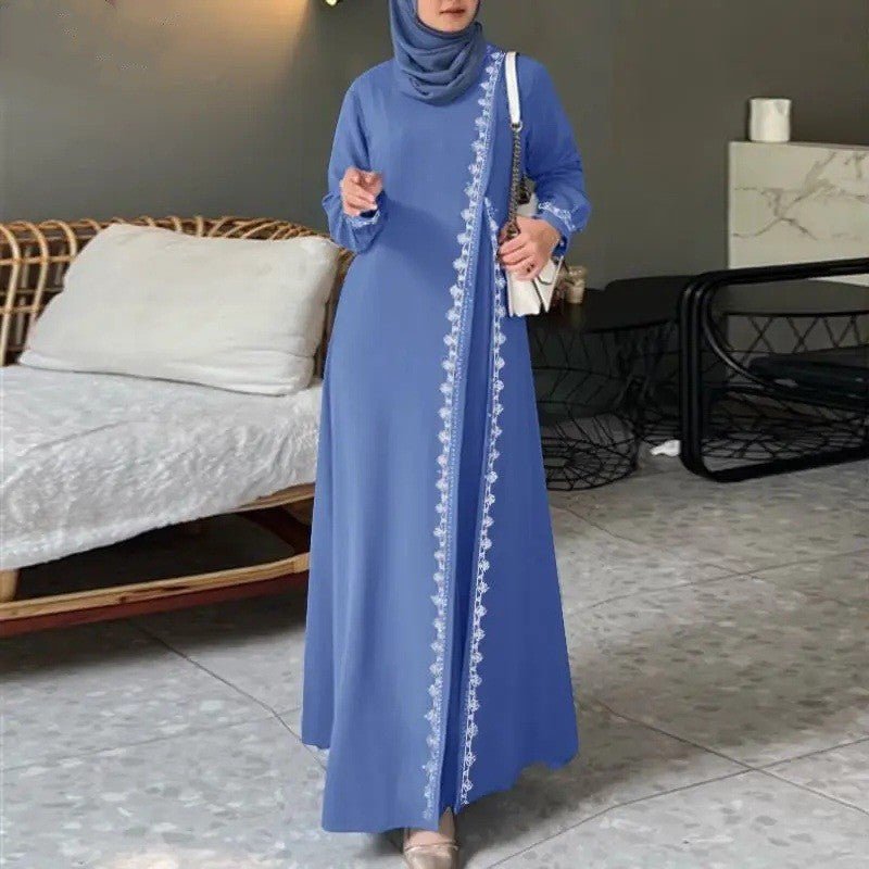 Designer Lace Detailing Casual Abaya (MA146) - Mariam's Collection