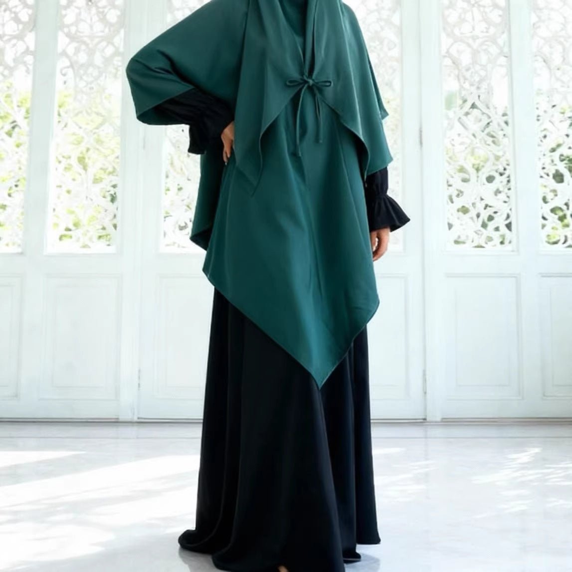 Double Layer Tie-Front Khimar – Nida Prayer Khimar
