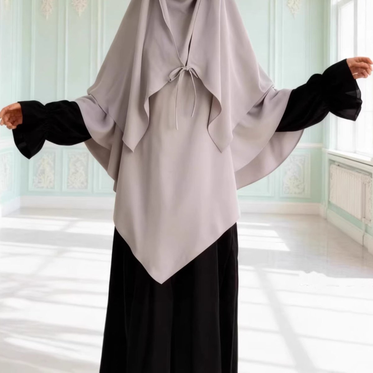Double Layer Tie-Front Khimar – Nida Prayer Khimar