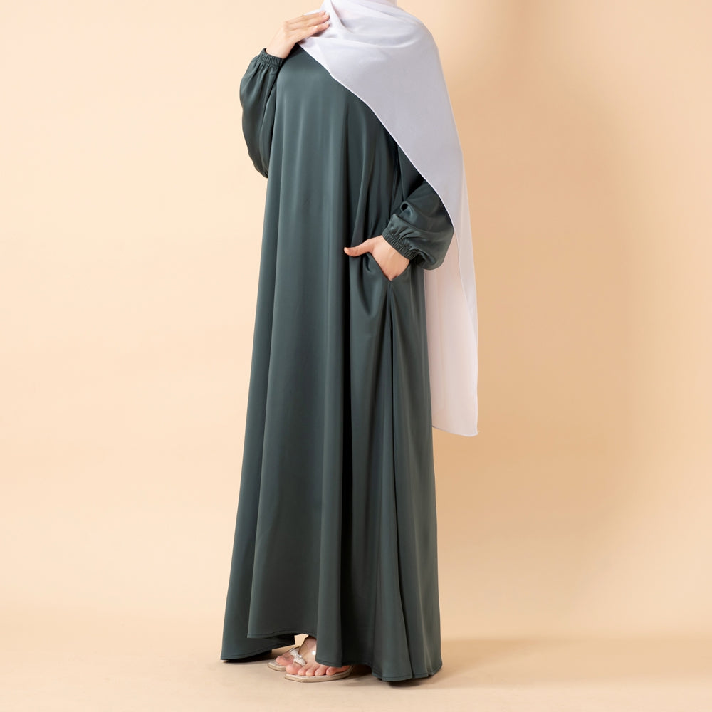 Modest Luxury Premium Satin Abaya | Umbrella Cut  Abaya(MA311)