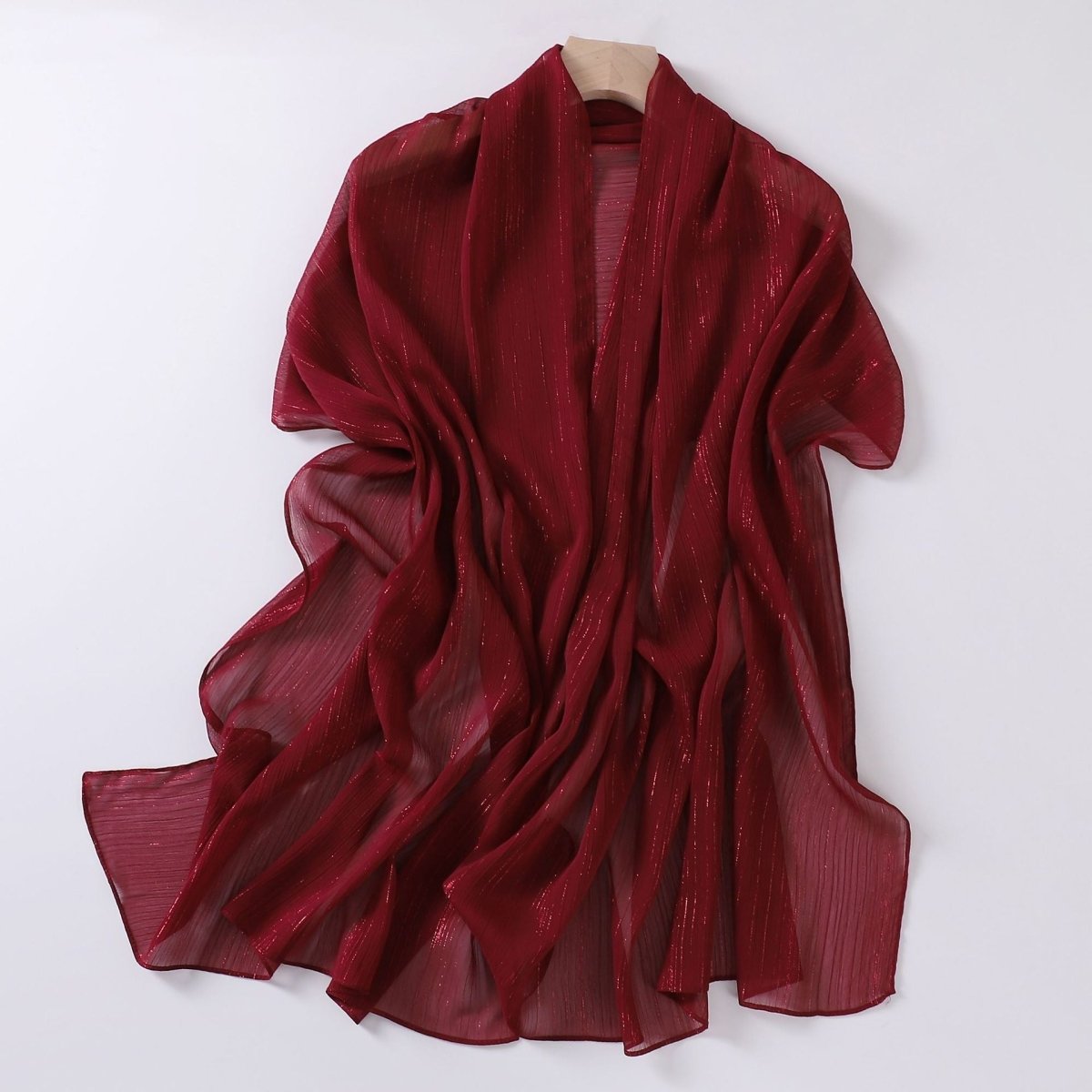 Effortless Grace Scarf Silver Crinkle Chiffon Hijab (MH153) - Mariam's Collection