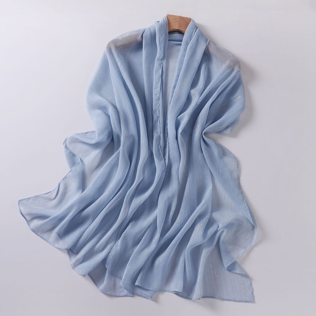Effortless Grace Scarf Silver Crinkle Chiffon Hijab (MH153) - Mariam's Collection