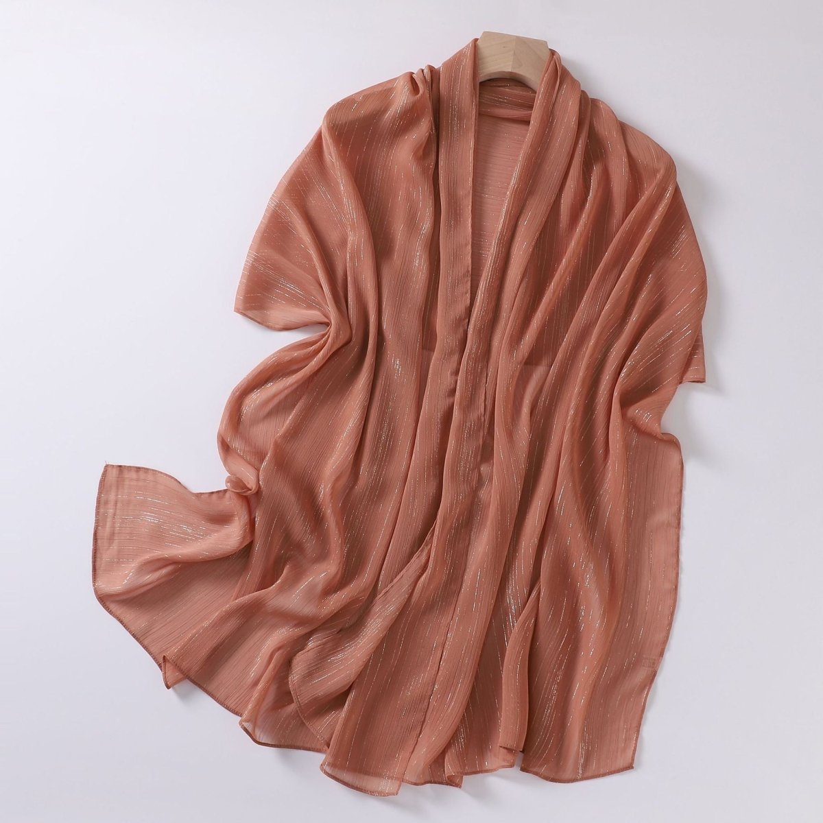 Effortless Grace Scarf Silver Crinkle Chiffon Hijab (MH153) - Mariam's Collection