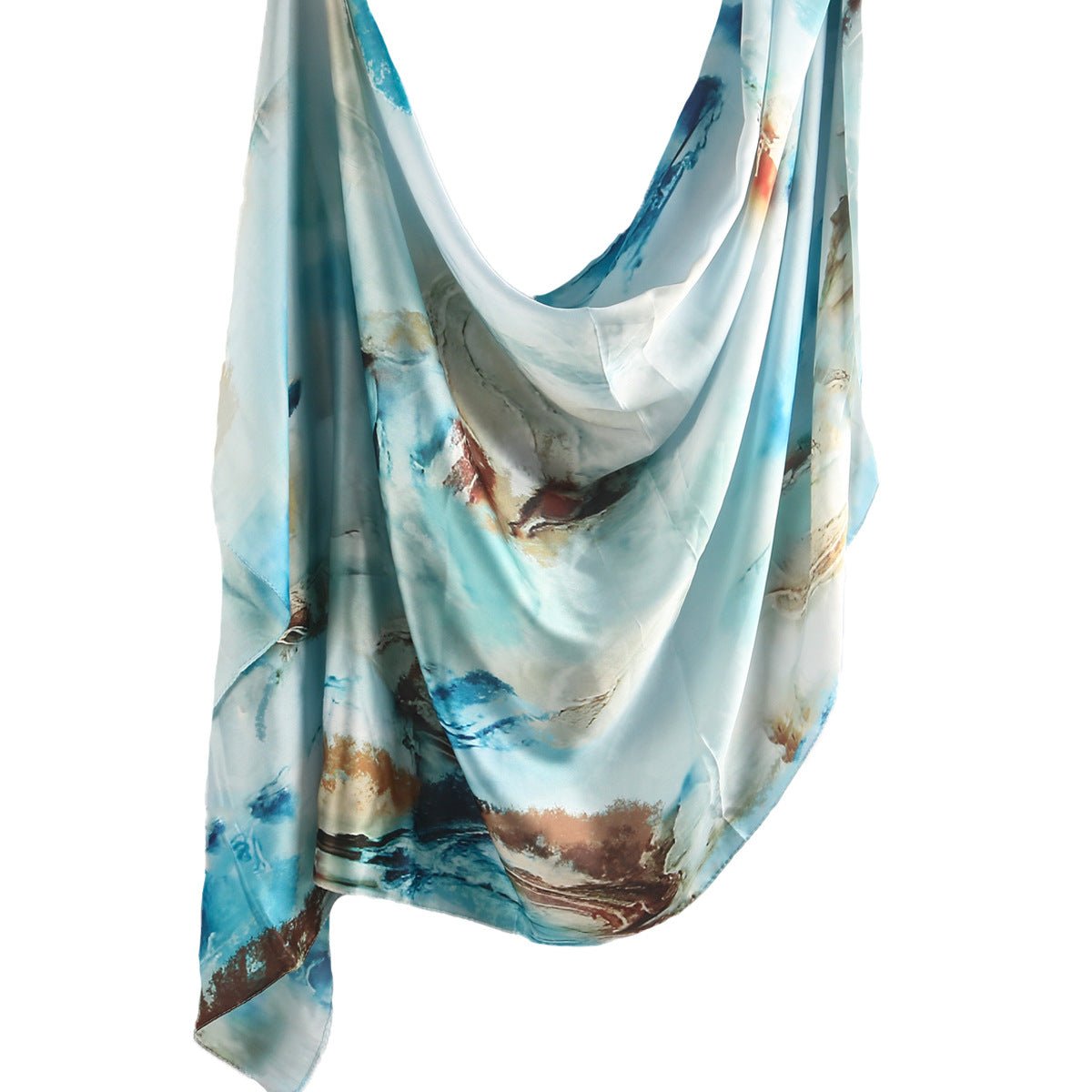 Elegance Satin Marble Print Hijab (MH172) - Mariam's Collection