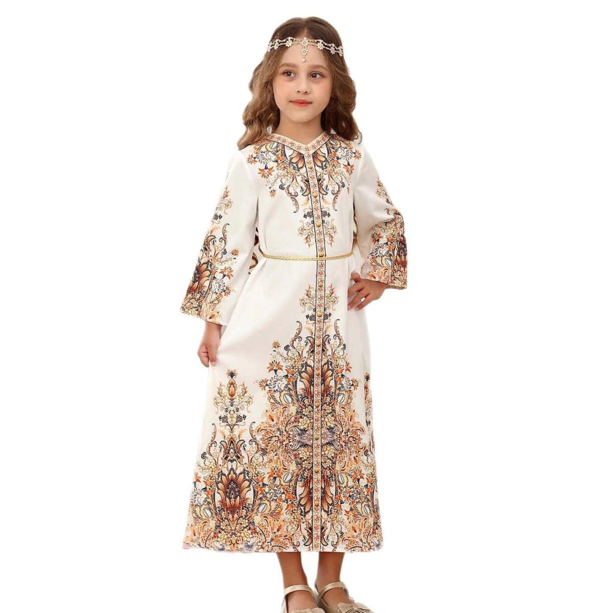 Elegant Kids Formal Kaftan Kid Abaya(MKG017) - Mariam's Collection