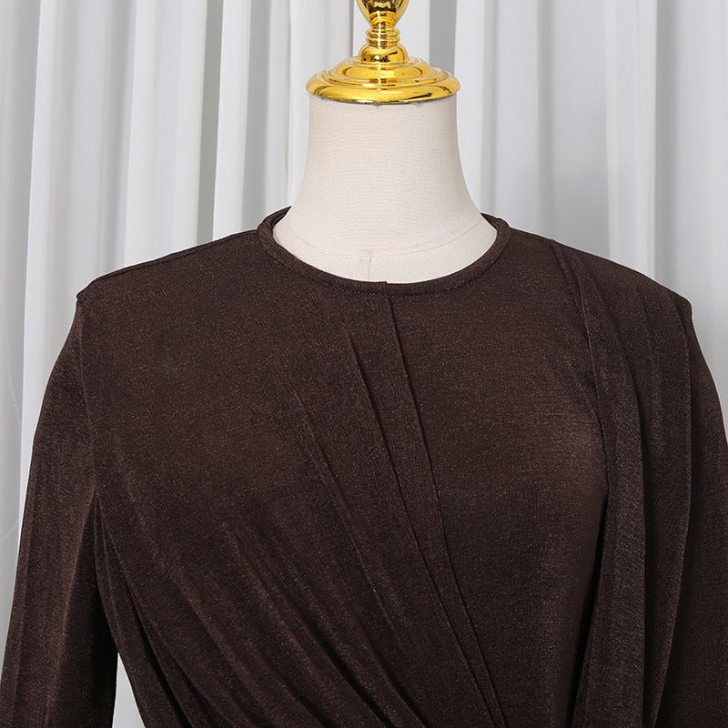 Back view of bodycon maxi gown with concealed zipper closure