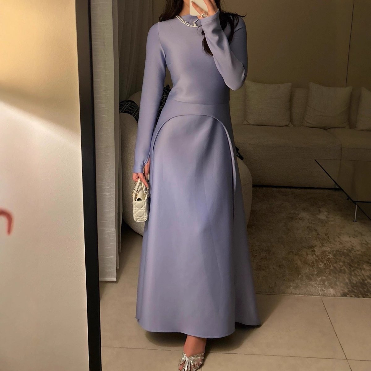 Elegant Long Sleeve Modest Gown(MS297) - Mariam's Collection