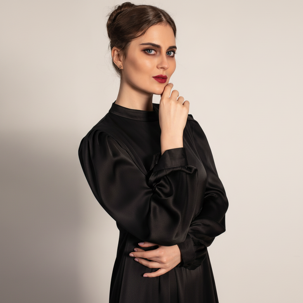 Archive Piece Satin Lantern Sleeve Maxi Dress - MP017 (Size S Only)