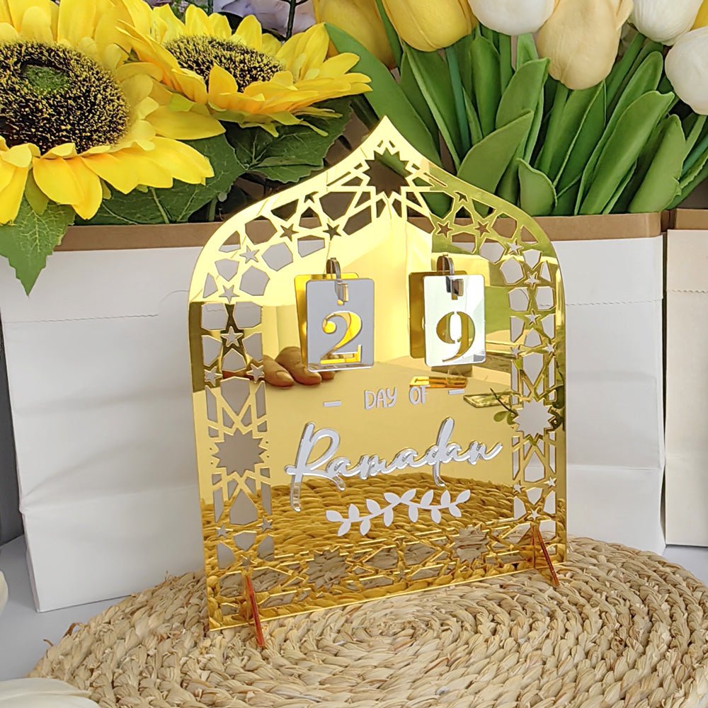 Festive Home Craft Ornament Ramadan Countdown Acrylic Tabletop Decor (MAC403) - Mariam's Collection