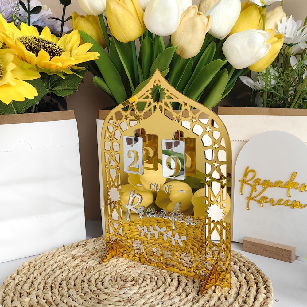 Festive Home Craft Ornament Ramadan Countdown Acrylic Tabletop Decor (MAC403) - Mariam's Collection