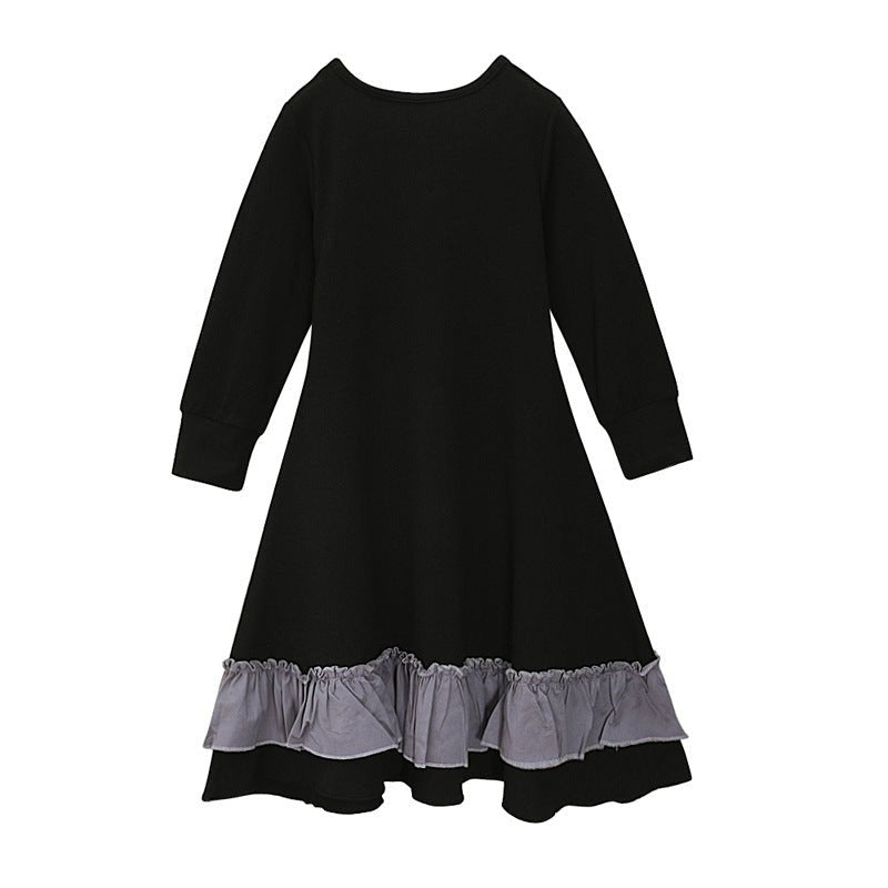 Girls Dress & Hijab Set with Contrast Trim(MKG025) - Mariam's Collection