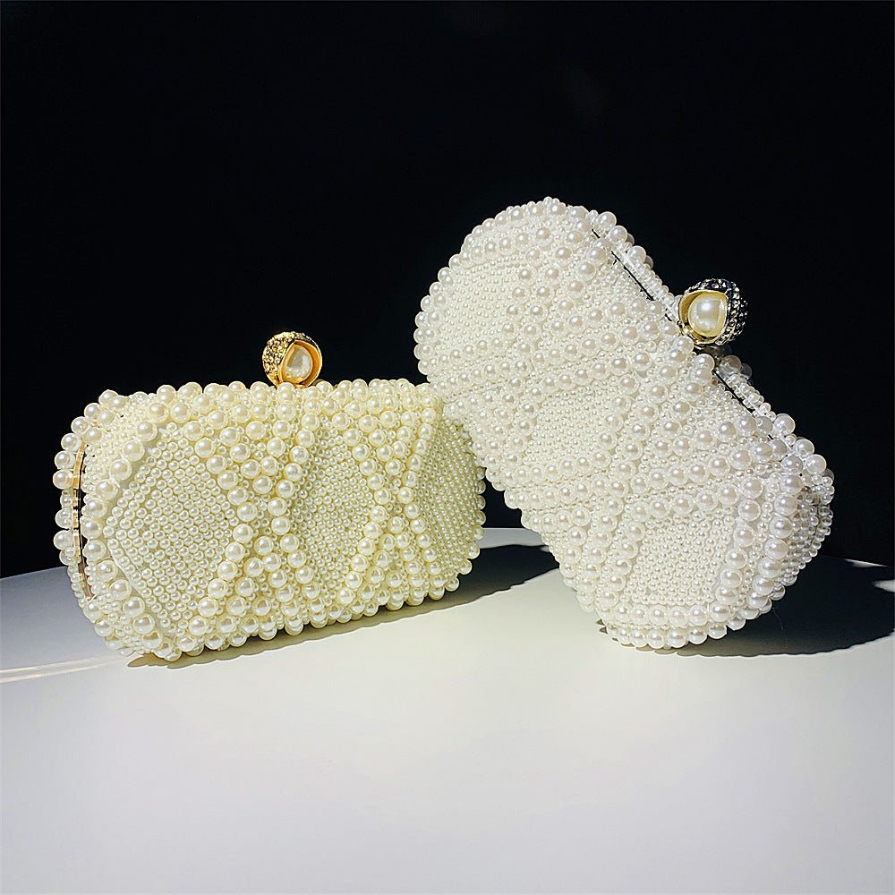 Hand - Beaded Pearl Evening Elegance Handbag (MAC286) - Mariam's Collection
