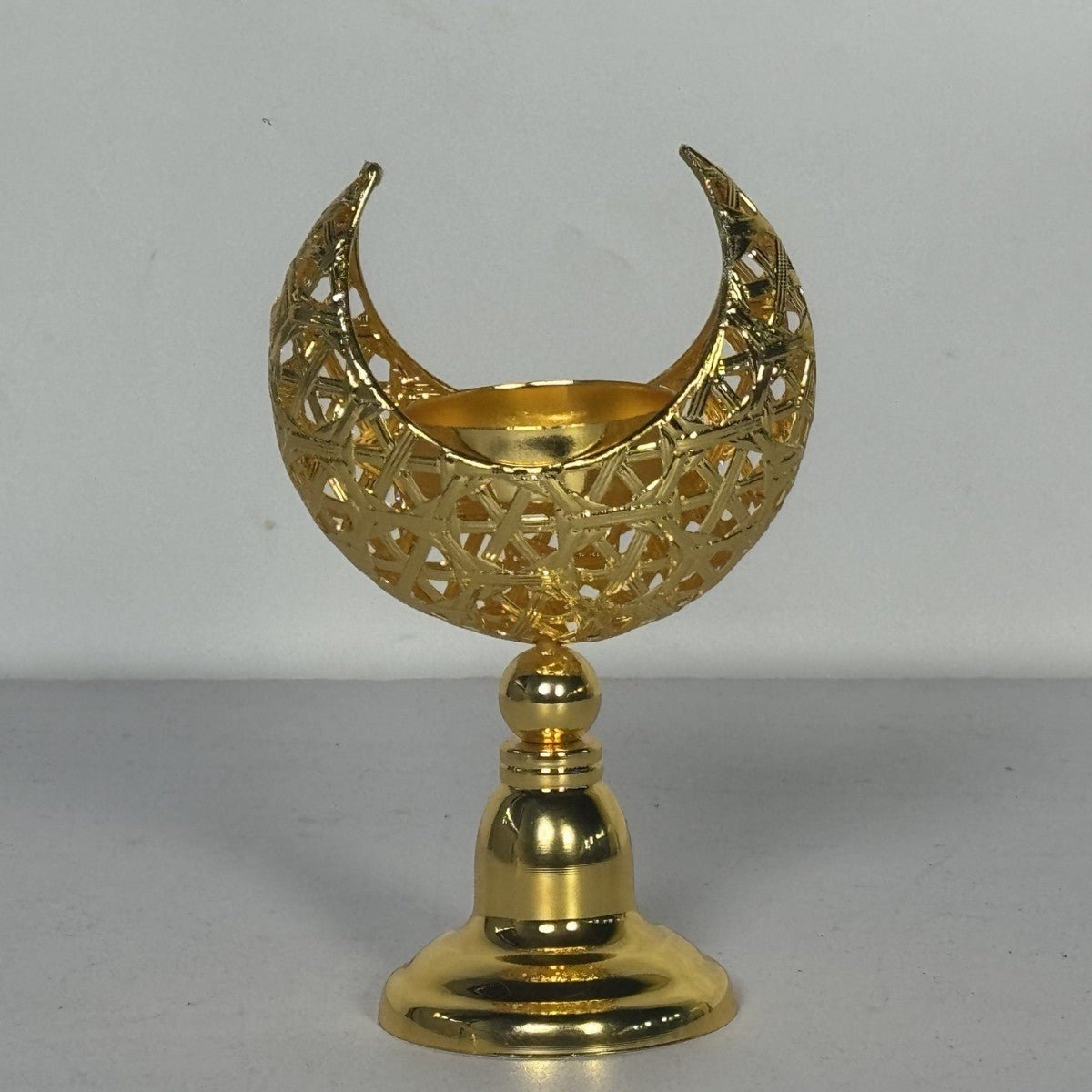 Hollow Moon Candle Holder – Iron Ramadan Decorative Accent (MAC379) - Mariam's Collection