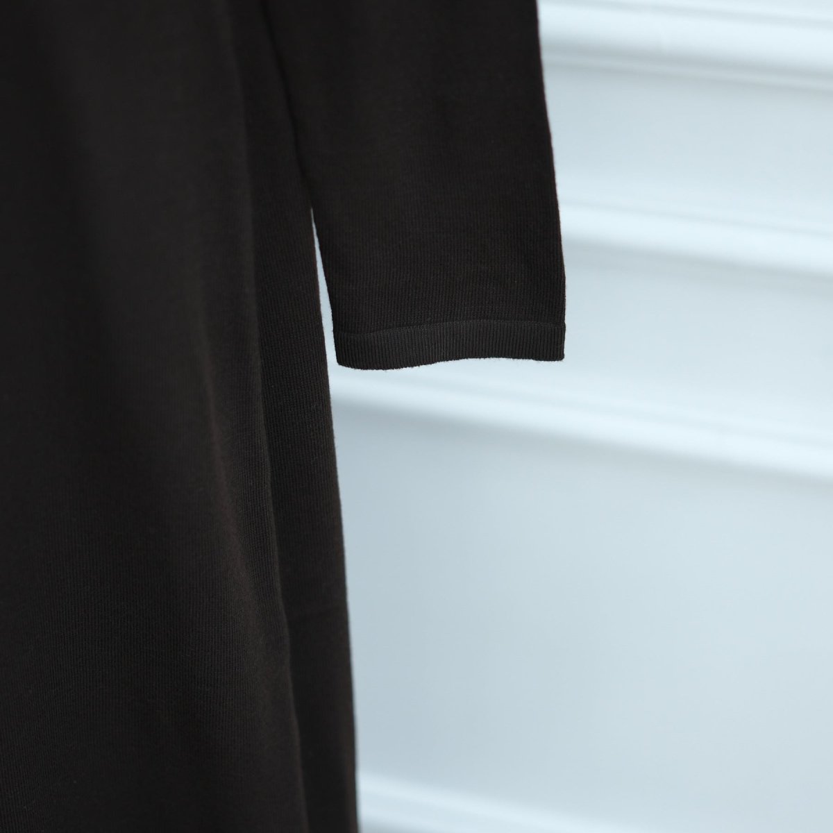 Hollow-Out Knit Open Abaya Cardigan with Waist Belt(MOA315) - Mariam's Collection