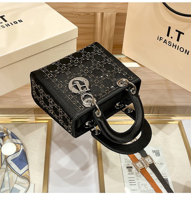 Hot diamond heavy industry high - end satin Princess Diana bag（MAC220） - Mariam's Collection