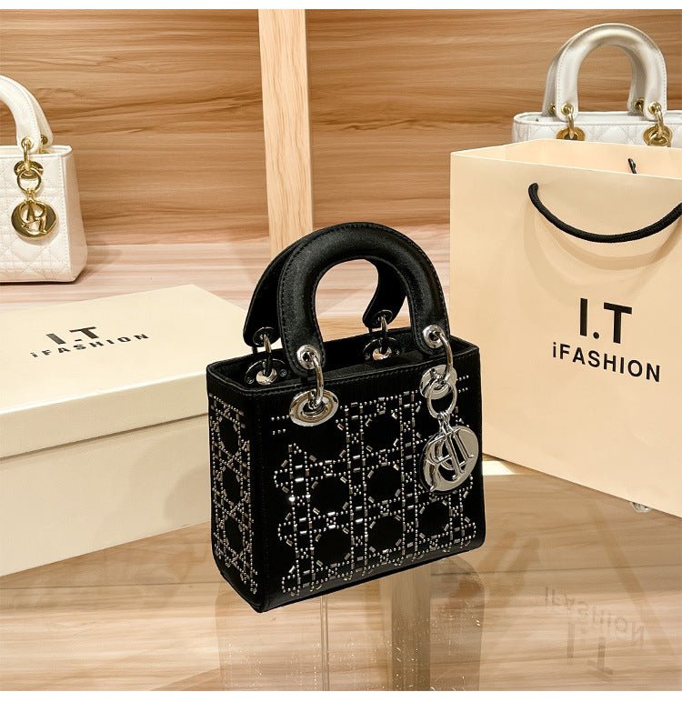 Hot diamond heavy industry high - end satin Princess Diana bag（MAC220） - Mariam's Collection
