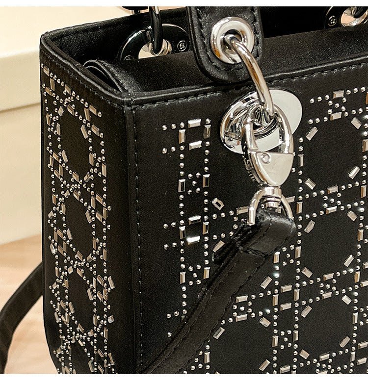 Hot diamond heavy industry high - end satin Princess Diana bag（MAC220） - Mariam's Collection