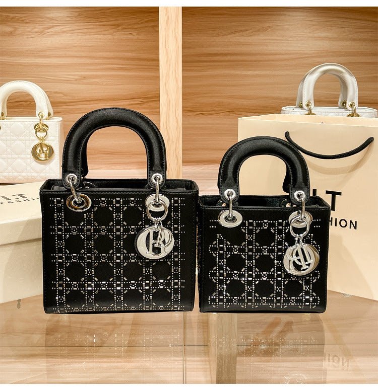 Hot diamond heavy industry high - end satin Princess Diana bag（MAC220） - Mariam's Collection