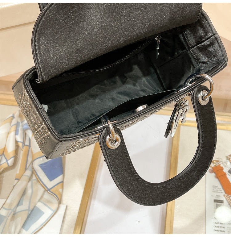 Hot diamond heavy industry high - end satin Princess Diana bag（MAC220） - Mariam's Collection
