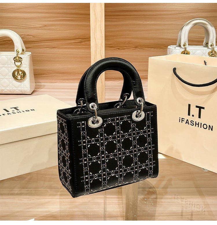 Hot diamond heavy industry high - end satin Princess Diana bag（MAC220） - Mariam's Collection