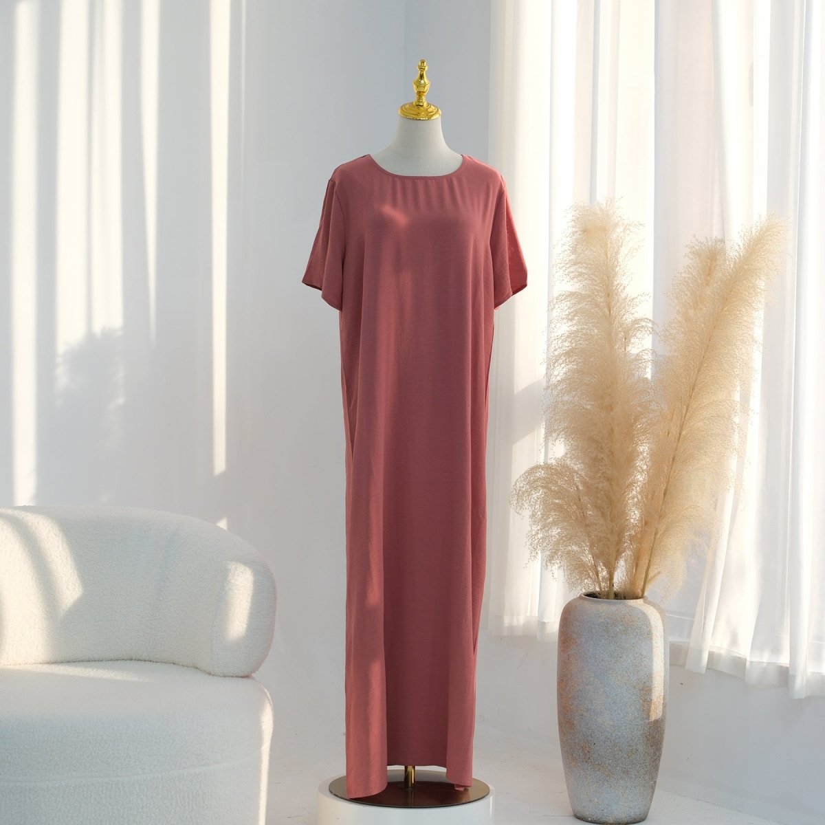 Size chart reference for the modest basic abaya slip dress