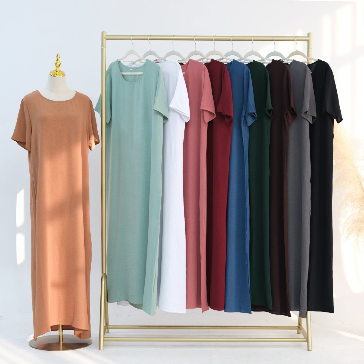Ice Silk Crinkle Inner Dress – Modest Basic Abaya Slip