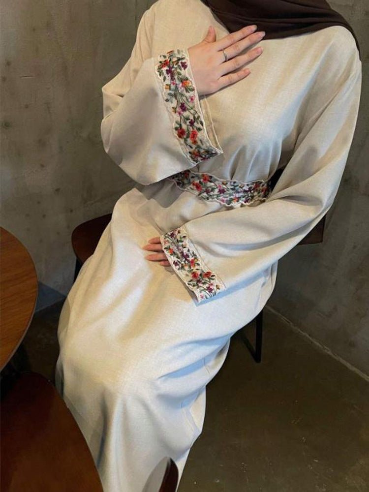Intricate Embroidered Floral Elegant Abaya (MA145) - Mariam's Collection