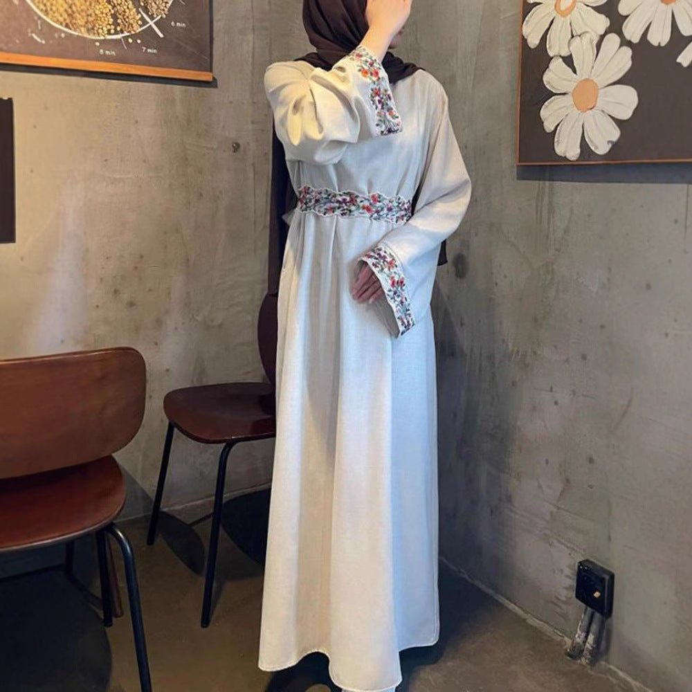 Intricate Embroidered Floral Elegant Abaya (MA145) - Mariam's Collection