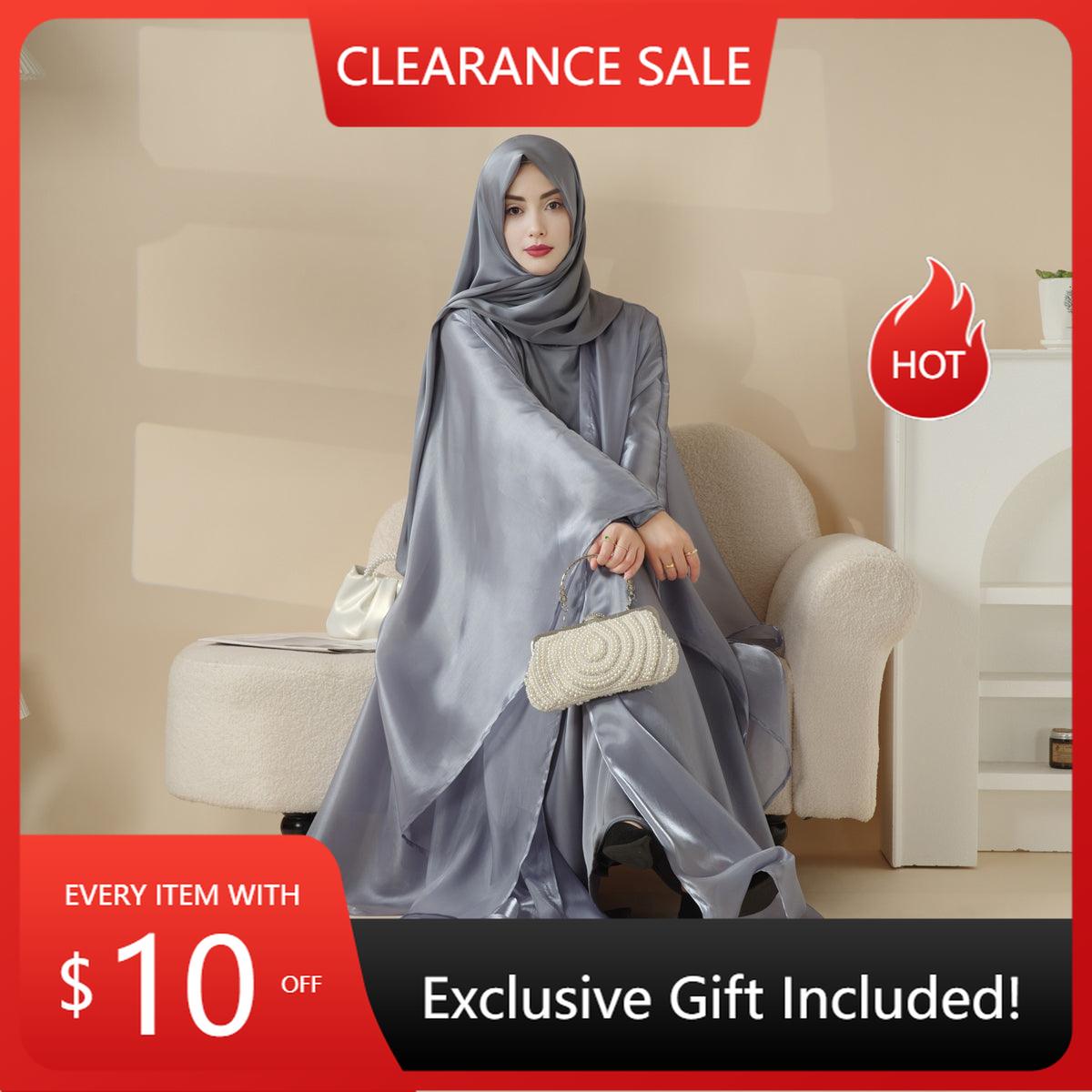 Kaftan Organza Abaya 3 - Piece Set (MOA059) - Mariam's Collection
