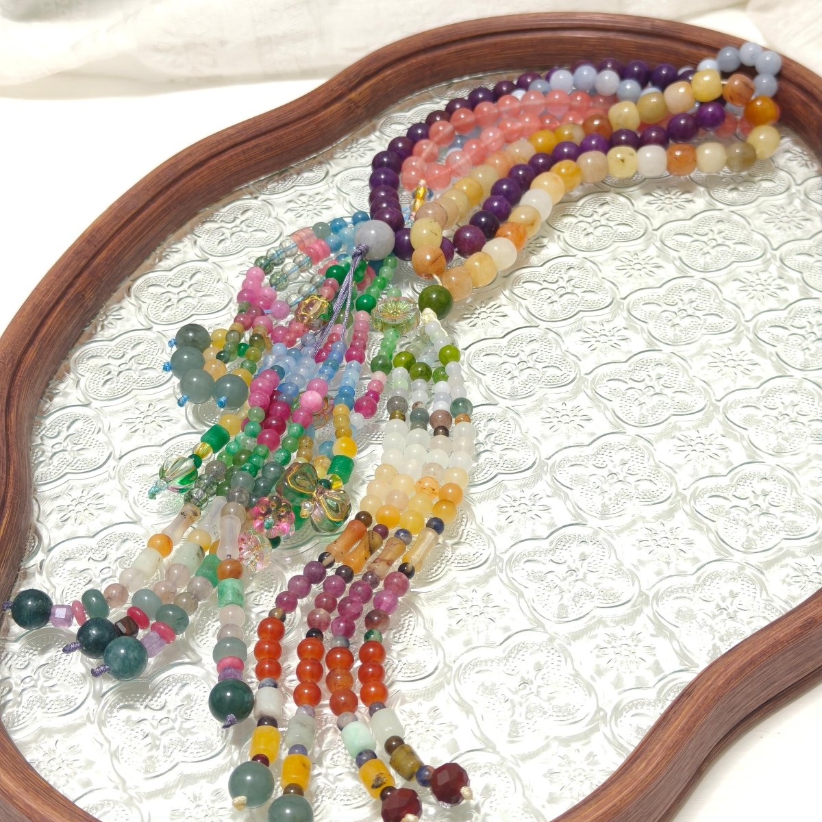Luxury Elegance Fancy 33 Muslim Agate Tasibeeh with Tassels (MR083) - Mariam's Collection