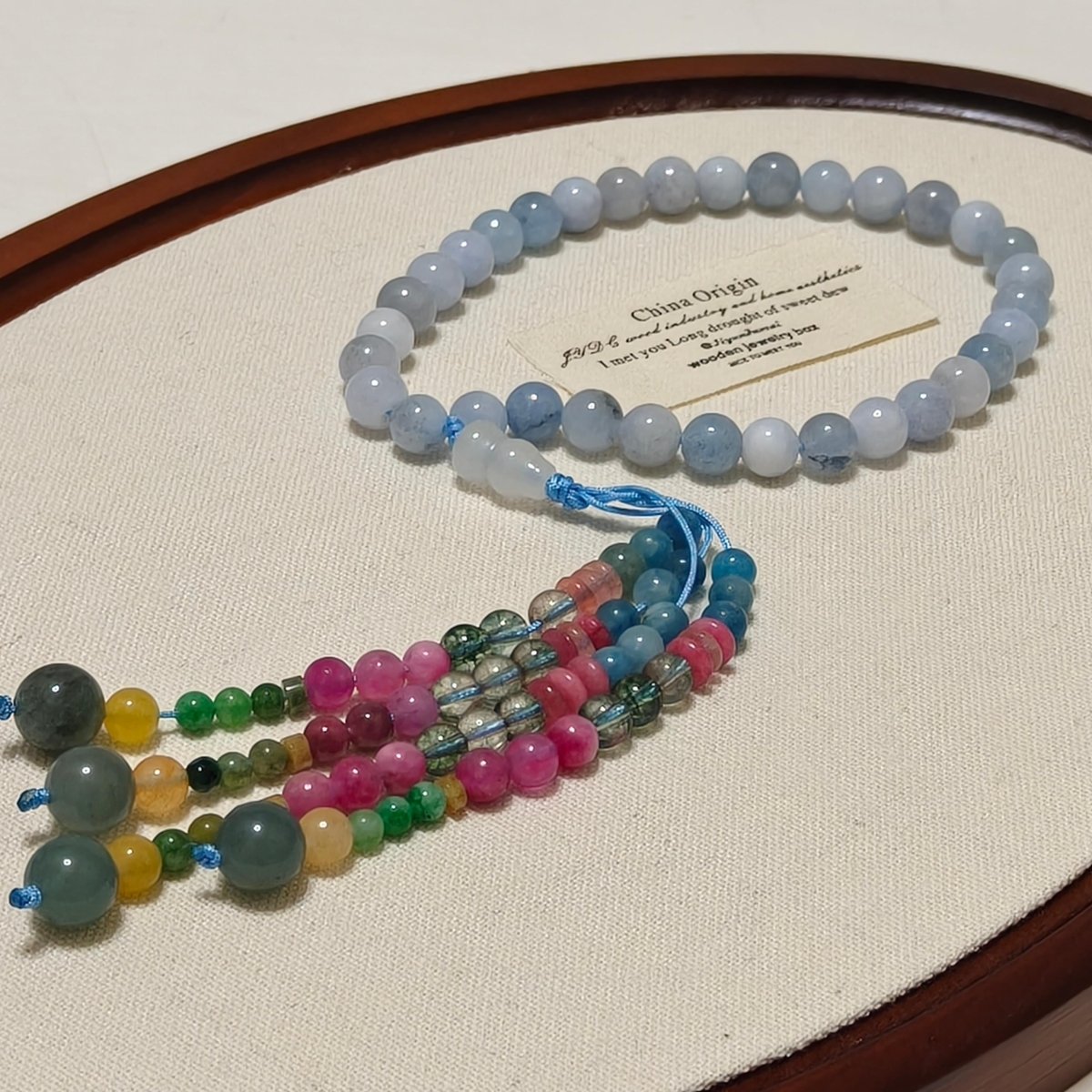 Luxury Elegance Fancy 33 Muslim Agate Tasibeeh with Tassels (MR083) - Mariam's Collection