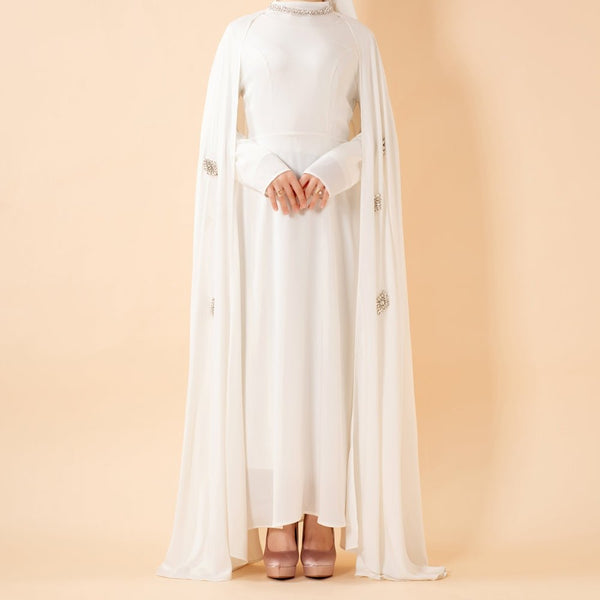 Luxury Satin Royal Cape Abaya(MA326) - Mariam's Collection