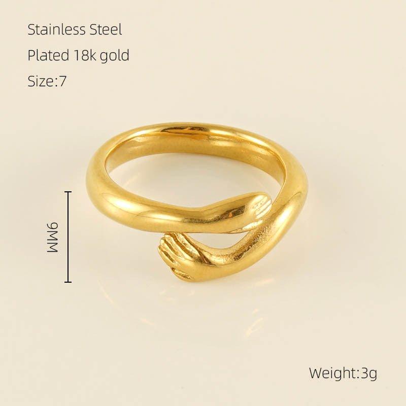 MAC086 Light Luxury Stainless Steel Open Adjustable Irregular Ring - Mariam's Collection