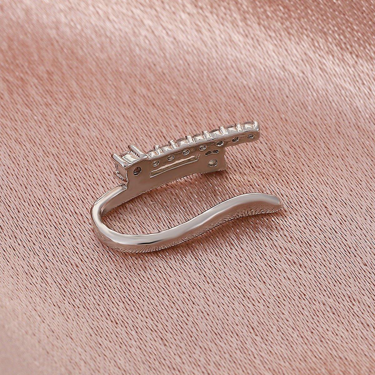 MAC134 Non - Puncture T - Shape Micropaved Zirconia Nose Ring - Mariam's Collection