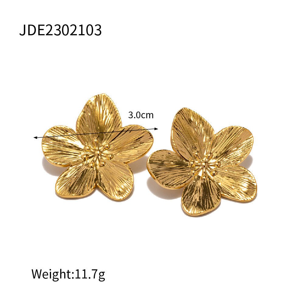 MAC170 Retro Simple Alloy Flower Stud Earrings - Mariam's Collection